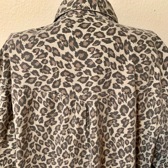 Vintage 80s leopard print button down blouse - Picture 7 of 11
